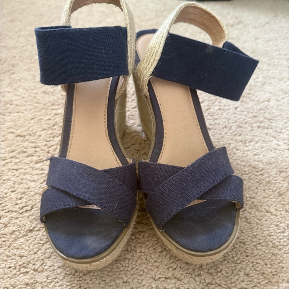 Merona Dark Blue Wedge Sandals